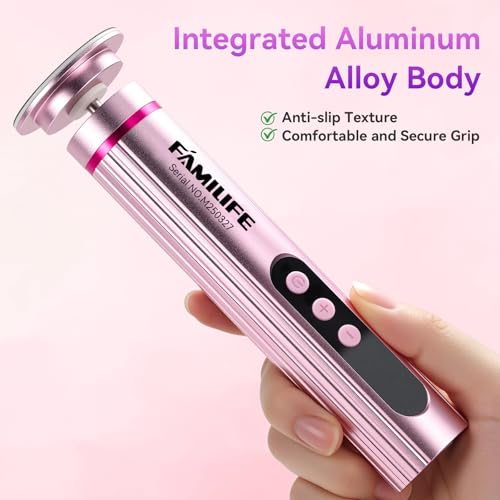 FAMILIFE Electric Foot File Callus Remover ? Rechargeable Pedicure Tool with Display Screen, Replaceable Sandpaper Discs, Forward & Reverse Rotation, for Men and Women
