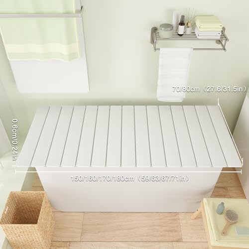 HIYOUGO Light Gray 150x70cm Bathtub Cover Insulation Dustproof Bath Accessory