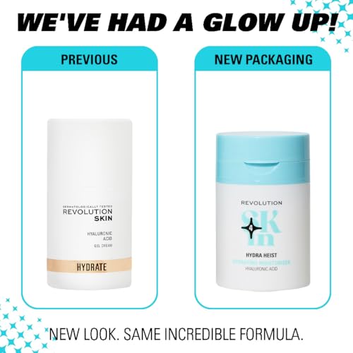 Revolution Skin, Hydra Heist Hyaluronic Acid Hydrating Moisturizer, Lightweight & Moisturizing Face Cream, Vegan & Cruelty-Free, 1.69 fl oz