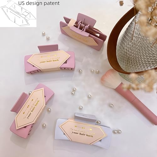 Bridesmaid Gift Scrunchies & Claw Clips Set - 16pcs White & Pink, 4.1 inch