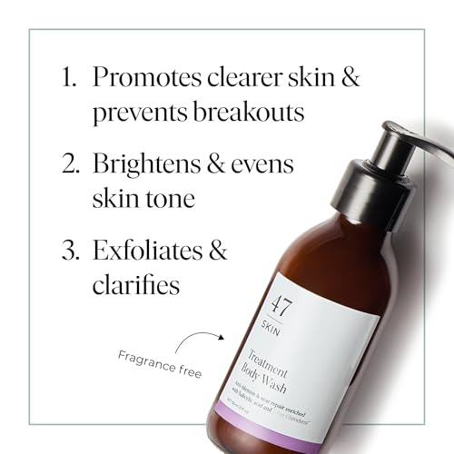 47 Skin Anti-blemish & scar repair Treatment Body Wash enriched with Silver Chitoderm for All Skin Types, Clear Skin Cleanser, 300ml