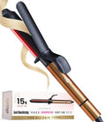 ELLA BELLA 1.25" Professional Ceramic Curling Iron Wand Black/Gold for All Hair Types