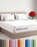 CGK Extra Deep Split King Bed Sheet Set - 7pc Cooling Microfiber Bedding - Antique White - Variation 02