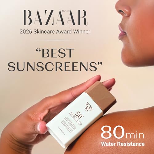 Yonka Paris SPF 50 Mineral Sunscreen Fluid 2oz - No White Cast, Water-Resistant, Broad Spectrum UV Protection