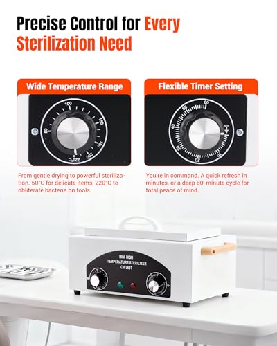 High-Temperature Metal Tool Cleaning Box with Adjustable Timer 1.5L Capacity