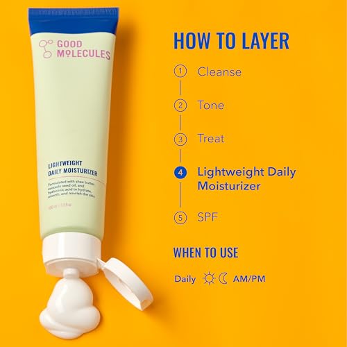 Good Molecules 3.4 Fl Oz Daily Moisturizer Pack - Lightweight, Non-Greasy Face Cream with Shea & Hyaluronic Acid