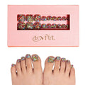 Lovful Precious Press-On Toenails - Reusable Fake Toe Nails, 20 pcs