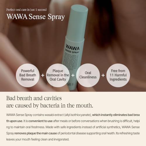 ROROBELL Wawa Sense Spray Oral Freshener Pack of 5 1/3 Fl Oz - Fights Bad Breath