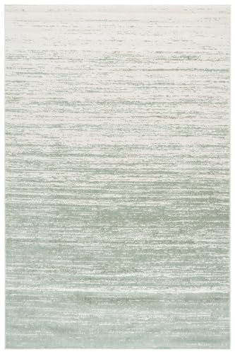 6x9 Sage Ivory Adirondack Area Rug - Modern Low-Profile Power-Loomed Carpet