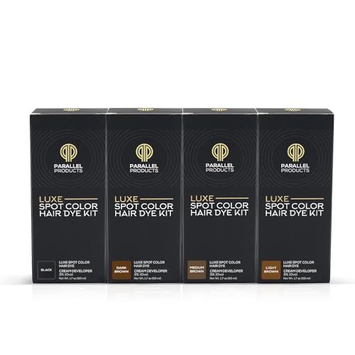 Dark Brown Cream Hair Dye Kit with Developer & Brush - Covers Grey & Root Touch-Up