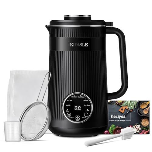 KIDISLE 32oz Automatic Nut Milk Maker Machine Black - Self-Cleaning & Delay Start