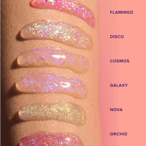 UNICORN SNOT Holographic Glitter Lip Gloss | Sparkly & Shimmer Lips | Vegan & Cruelty Free 0.37 fl oz (Flamingo/Holographic Pink)