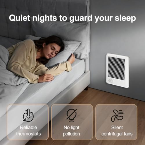 Wall Mounted Electric Heater with Thermostat - Deep White