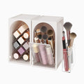 Compact Makeup Organizer Set with Lipstick and Brush Storage, Bathroom Countertop