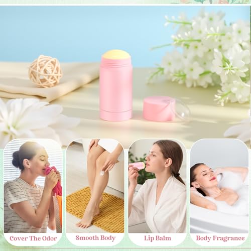 30 Pcs Pink DIY Deodorant Containers 30ml with Twist Bottom & Clear Plastic