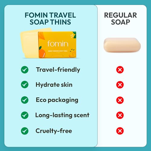 FOMIN - Antibacterial Paper Soap Sheets for Hand Washing - (300 Sheets) Orange, Tea Tree, Lavender Portable Travel Soap Sheets, Dissolvable Camping Mini Soap, Portable Hand Soap Sheet