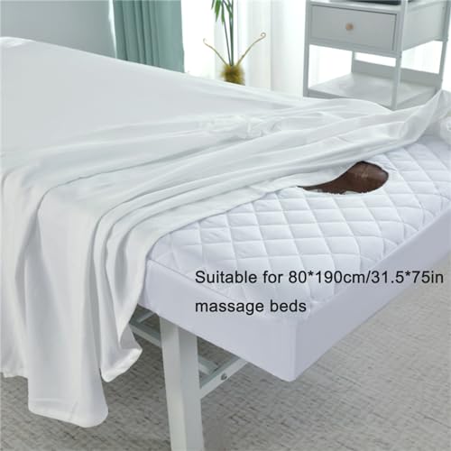 Waterproof Fitted Massage Table Sheets with Face Hole 31.5 x 75 in Spa Bed Cover