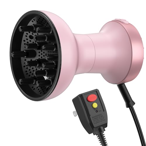 2-in-1 Hair Dryer with Diffuser for Curly Hair - 800W Pink