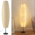 Off-White Paper Floor Lamp with 3 Lights - Black & White Variation