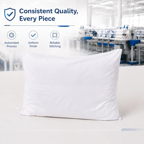 White 48 Pack Standard Pillow Cases with Envelope Closure - Microfiber Bedding