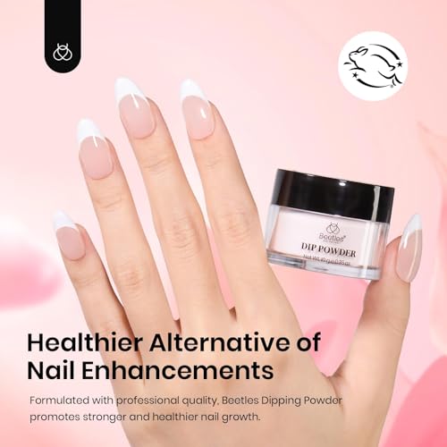 Beetles Pink Dip Powder Nail Kit 6 Color Nude Pink Brown Dip Nails Powder Starter Kit All Season Nail Dip Powder Kit No Need Nail Lamp DIY Salon at Home Valentines Gift for Women