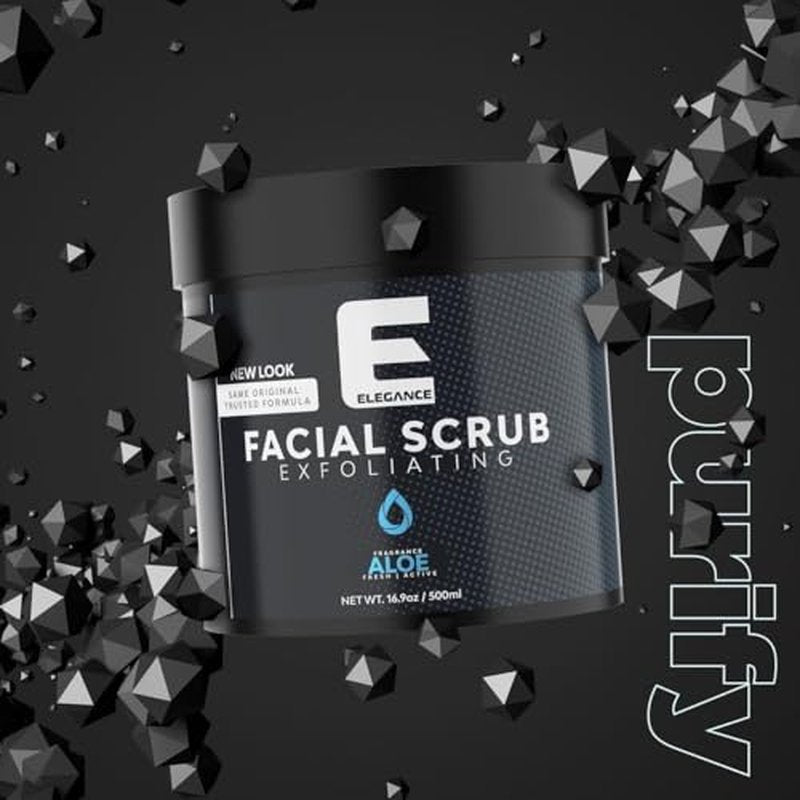 Elegance Natural Face Scrub, 16.9 Oz, Aloe Vera Based Facial Scrub, Exfoliate and Eliminate Impuritites for a Healthy and Hydrated Glowing Skin