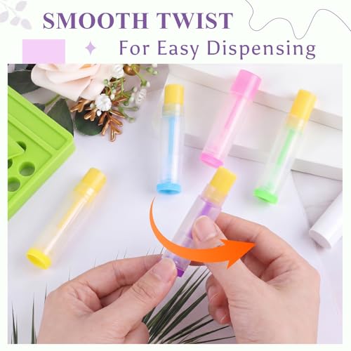 Colorful 100 Pcs Lip Balm Tubes Kit with Filling Trays & Spatulas - DIY Lipstick Containers