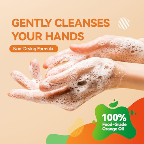 ORANGE HOUSE Liquid Hand Soap with Natural Food-Grade Orange Oil, Fresh Smell, 12 Fl Oz (3 Pack)