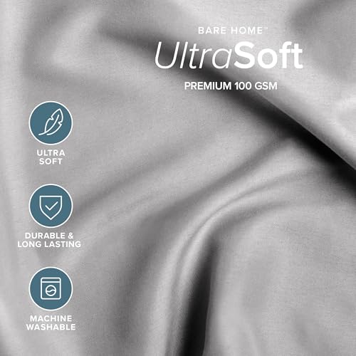 Bare Home Bed-in-A-Bag 5 Piece Bedding Set Twin XL Grey Light Grey