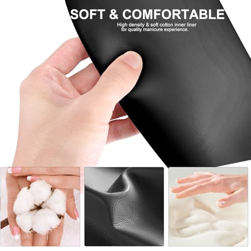 U-Shaped Nail Arm Rest for Manicure & Nail Art, Soft Microfiber PU Leather Stand