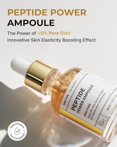 Peptide Gold Serum with Collagen Boost & Hyaluronic Acid - Firming Skin Care