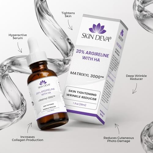 SKIN DEVA 20% Argireline Serum with Matrixyl 3000 Pure Hyaluronic Acid Serum For Face Deep Wrinkle Reducer Anti Aging Tones Skin and Stimulates Collagen Peptides Serum For Face - Pack of 2