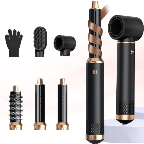 UKLISS 5-in-1 Hair Dryer Brush Set Black Gold - All-in-One Styling Tool