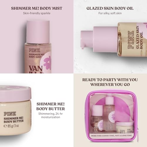 Victoria's Secret PINK Vanilla Gift Set - 3 Mini Fragrance & Body Care Items, 1 Fl Oz
