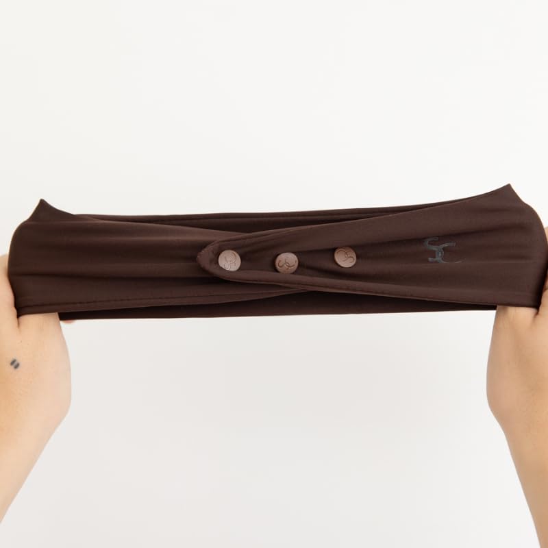 SwirlyCurly Women’s Brown No-Slip Adjustable Turban Headband for Curly & Natural Hair - Pack of 1