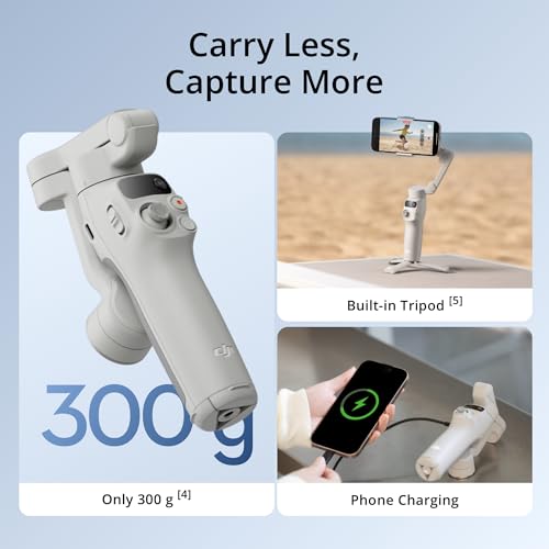 3-Axis Smartphone Gimbal Stabilizer for iPhone & Android, Foldable & Lightweight