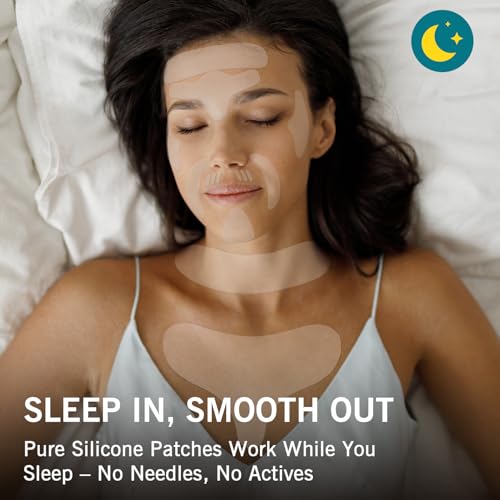 Neck Wrinkle Patches, Reusable Silicone Anti-Wrinkle Pads Set for Neck, Chest and Face, Overnight Use for Smooth Lines, Washable Comfortable Fit, 18 Pieces
