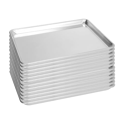 12 Pack Half Size Aluminum Baking Sheet Pans - 18x13 Inch, Non-Stick, Oven Safe