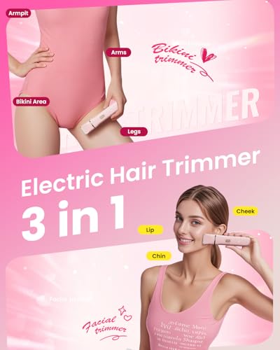 Women’s 3-in-1 Waterproof Bikini Trimmer Electric Razor - Painless & Rechargeable