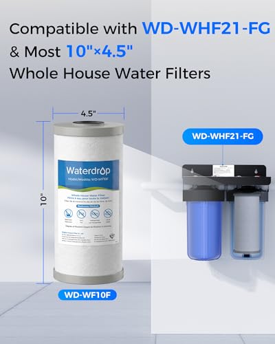 Waterdrop Whole House Water Filter for Iron & Manganese Reduction - 2 Pack - Compatible with WHF21-FG