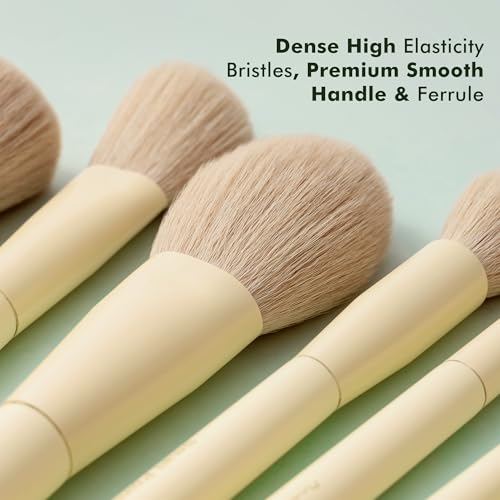 Travel Makeup Brush Set - 12 Vegan Face & Eye Brushes with Storage