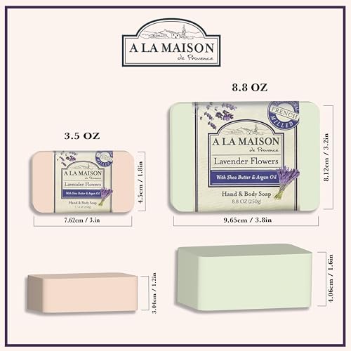 A LA MAISON Cherry Blossom Bar Soap - Triple French Milled Natural Moisturizing Hand Soap Bar (3 Bars of Soap, 8.8 oz)