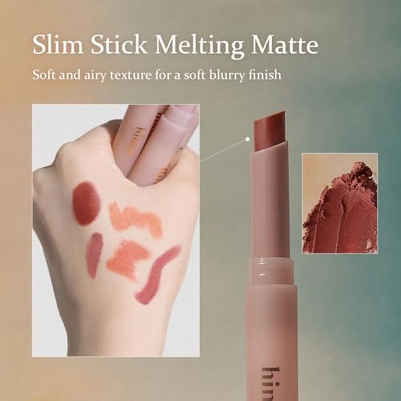 HINCE Slim Stick Melting Matte - Glides On Smooth, Sheer Color, Soft Finish, No Clump & Flake, Vivid Layered Color, Hydrating Comfort, Lightweight Cashmere Finish (NEW SILHOUETTE)
