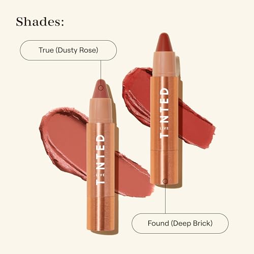 Live Tinted Huestick Creamy, Eye, Lip, and Cheek Multistick Duo: includes Huestick in True and Huestick in Found, 2-piece set