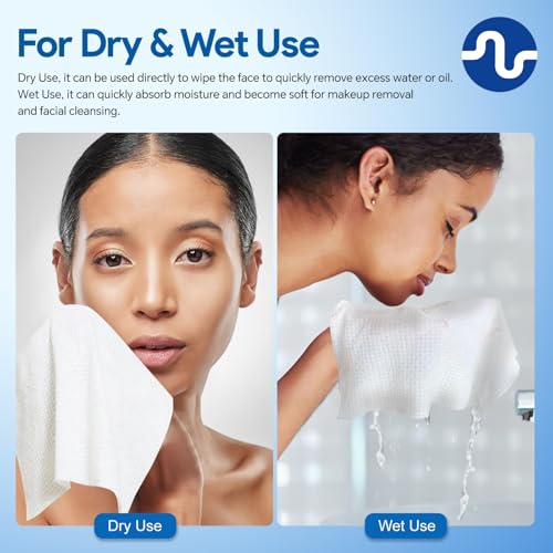 Nuline Medical 200 Count Eco-Friendly Disposable Face Towels - Biodegradable, Sensitive Skin, 10x12 Inches