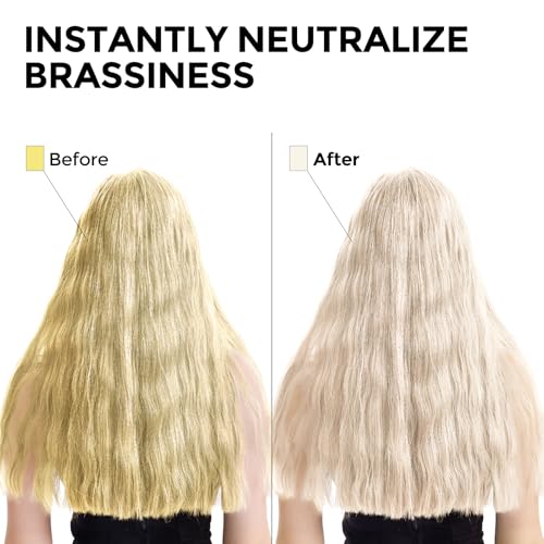 Purple Shampoo for Blonde Hair - Neutralizes Brass & Yellow Tones, Sulfate-Free