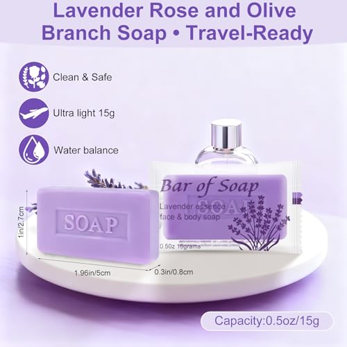 Bulk Bar Soap Travel Mini Soap Bars 0.5 oz,Guest Soaps Small for Bathroom,Hotel Soap Bars for Hotel Hospitality Homeless(Olive Oil,Rose and Lavender,Pack of 60)