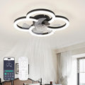 Matte Black 18-Inch LED Ceiling Fan with Lights Remote & Dimmable 3000-6500K