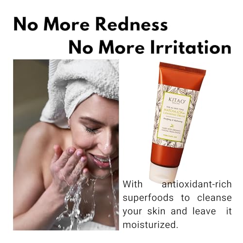 KITAO Organic Moisturizing Oil & Makeup Remover for Dry, Oily & Sensitive Skin Women & Men, Hydrating Cleansing Cream with Natural Matcha& Chia& Antioxidant for Eyes, Face, Lip from Japan, 3.8 Fl Oz