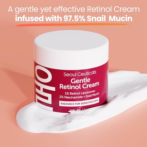 Korean Retinol Night Serum & Cream Set with Snail Mucin for Sensitive Skin
